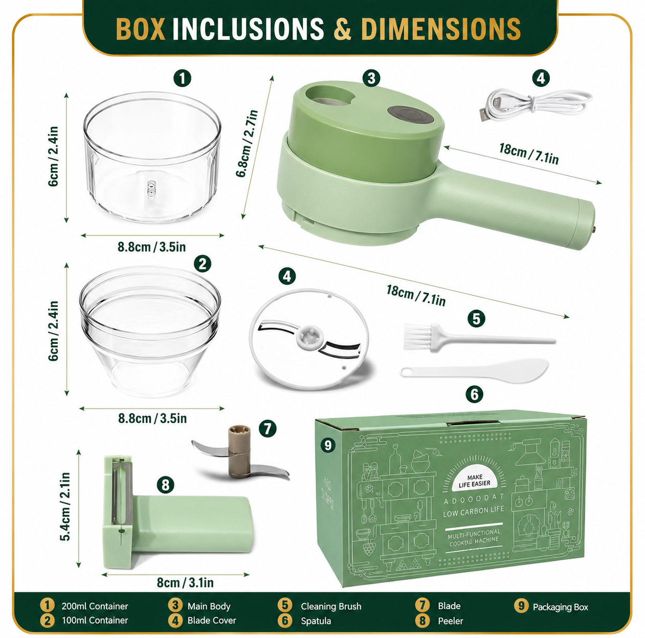 Food Chopper Handheld