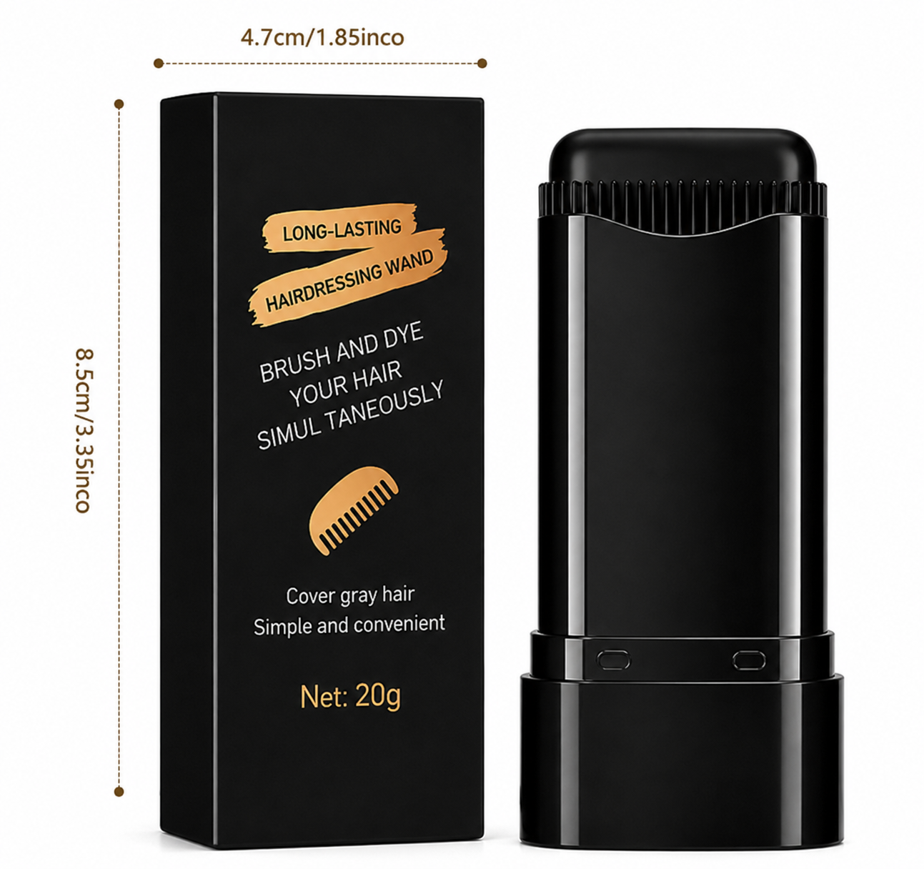 Black Hair Dye Stick for Instant Gray Coverage & Root Touch Up