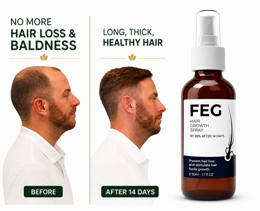 Pack of 2 FEG Hair Growth Spray Plus Derma Roller, Suitable For Both Men and Women