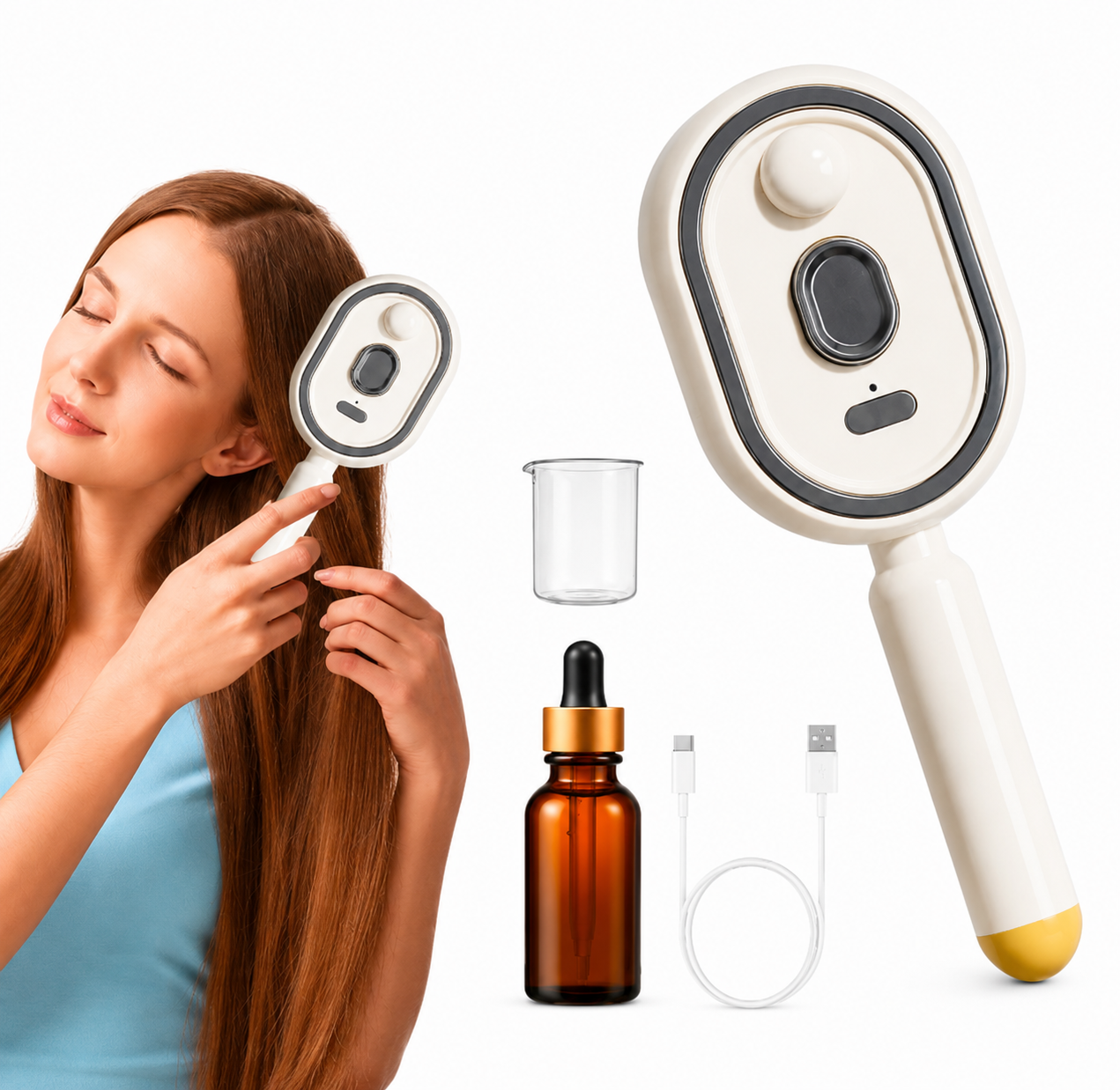 Steam Brush | Rechargeable Detangling Tool with Oil